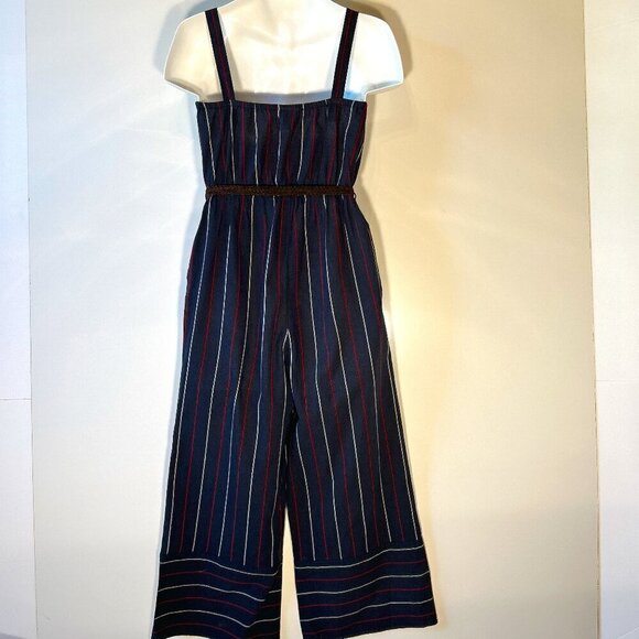 Universal Thread SZ XS Navy Stripe cotton jumpsuit adjustable comfy patriotic - Picture 6 of 10